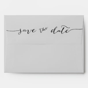 Hand-Lettered Save the Date Grey Envelope