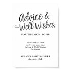 Hand-Lettered Script Baby Shower Advice & Wishes