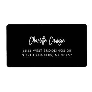 Hand Lettered Script Black Shipping Address 
