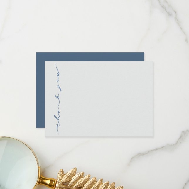 Hand Lettered Script Blank Thank You Card (Front/Back In Situ)