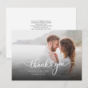 Hand-Lettered Script Modern Photo Thank You Card