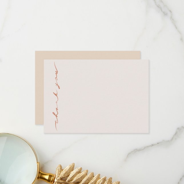 Hand Lettered Script Thank You Card (Front/Back In Situ)