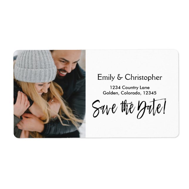 Hand Lettered Script Wedding Save the Date Photo (Front)