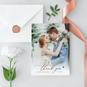hand lettered script wedding thank you 