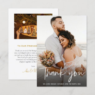 Hand-lettered Simple Minimalist Photo Thank You Card