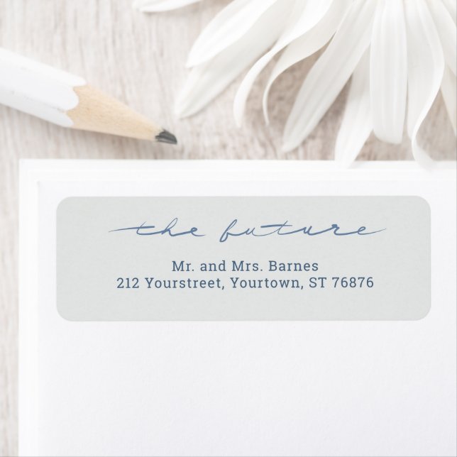 Hand Lettered "the future" Wedding Return Address Label (Insitu)