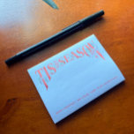 Hand-Lettered Tis The Season Christmas Post-it Notes<br><div class="desc">Customise with the year and your own small message in the ribbon. Illustrated by Becky Nimoy</div>