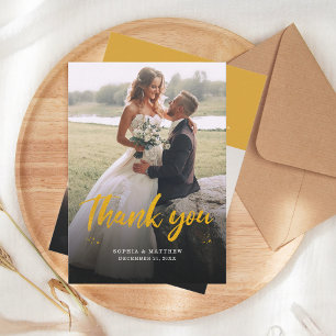 Hand-Lettered Wedding Day Photo Thank You Card