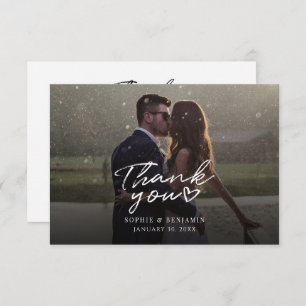 Hand-Lettered Wedding Day Photo Thank You Card