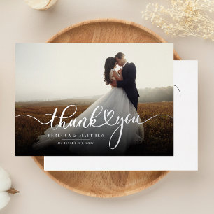 Hand-Lettered Wedding Day Photo Thank You Silver