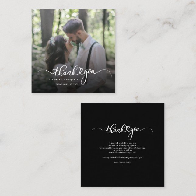 Hand-Lettered Wedding Photo Thank You Card (Front/Back)