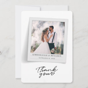 Hand-Lettered Wedding Photo Thank You Card