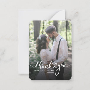 Hand-Lettered Wedding Photo Thank You Card