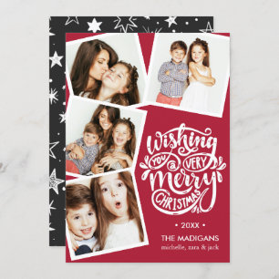 Hand Lettered Wishes   Christmas Photo Collage Invitation