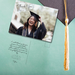 Hand Lettering Graduation Thank You Postcard