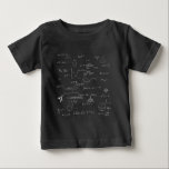 Hand Lettering Mathematics Formulas Equations Baby T-Shirt<br><div class="desc">Cute baby t-shirt with a pattern of mathematic equations and graphics. Illustrated and designed by Patricia Alvarez.</div>