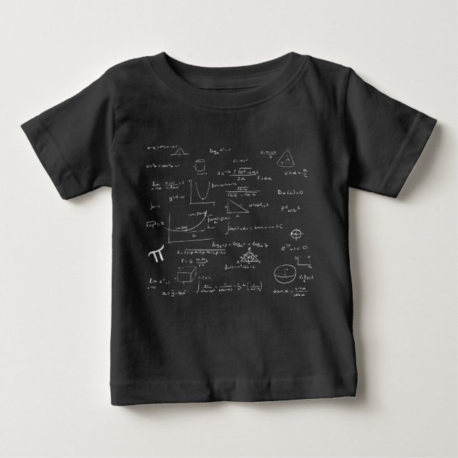 Hand Lettering Mathematics Formulas Equations Baby T-Shirt (Front)