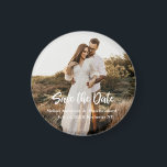Hand Lettering photo Save the Date Magnet<br><div class="desc">Full photo design with hand lettering feel Save the Date card perfect to send your friends and family.</div>