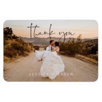 Hand Lettering Photo Wedding Thank You Postcard