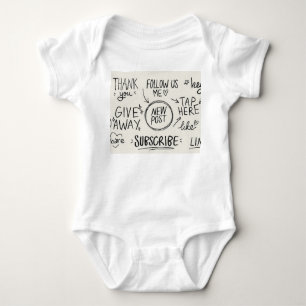Hand Lettering: Vintage Doodle Set. Baby Bodysuit