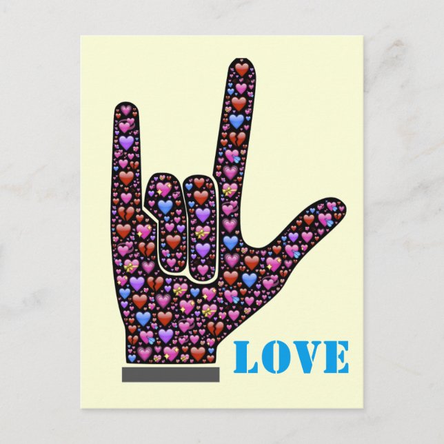 Hand Love Sign Postcard (Front)