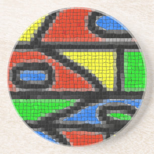 Hand-made mosaic, modern art. coaster