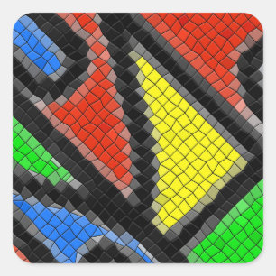 Hand-made mosaic, modern art. square sticker