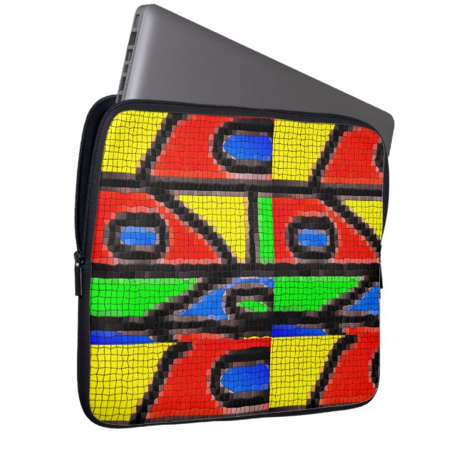 Hand-made mosaic, Painting Barcelona Tilles Case-M Laptop Sleeve (Front Right)