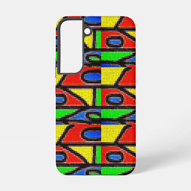 Hand-made mosaic, Painting Barcelona Tilles  Samsung Galaxy S22 Case (Back)