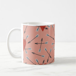 Hand made seamless pattern with flat illustrations coffee mug