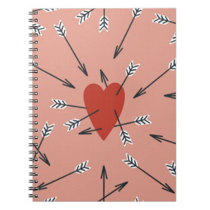 Hand made seamless pattern with flat illustrations notebook