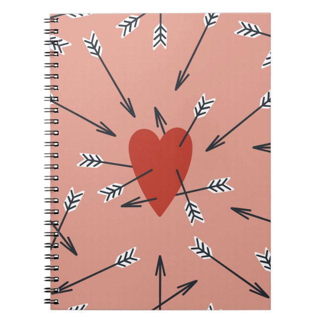 Hand made seamless pattern with flat illustrations notebook (Front)
