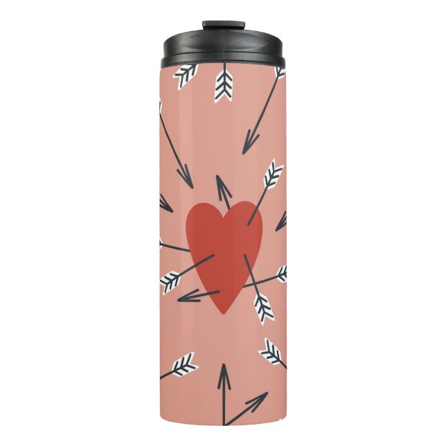 Hand made seamless pattern with flat illustrations thermal tumbler (Front)
