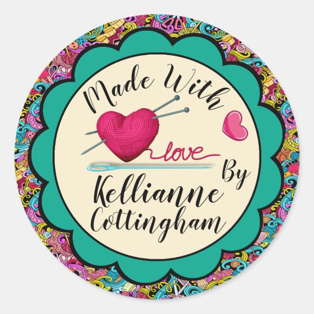 Hand Made with Love Sticker (Front)