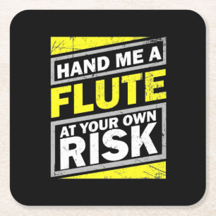 Hand Me A Flute Square Paper Coaster