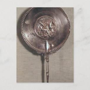 Hand mirror depicting Leda and the swan Postcard