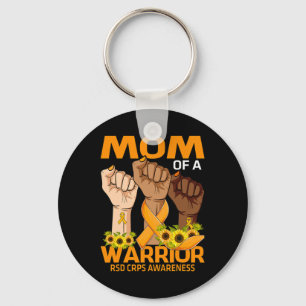 Hand Mom Of A Warrior RSD CRPS Awareness Sunflower Key Ring