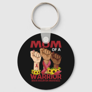 Hand Mum Of A Warrior Brain Aneurysm Awareness Sun Key Ring