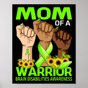 Hand Mum Of A Warrior Brain Disabilities Awareness Poster