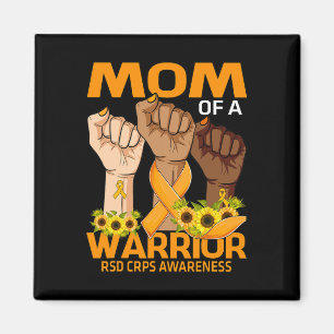 Hand Mum Of A Warrior Rsd Crps Awareness Sunflower Magnet