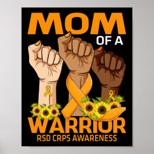 Hand Mum Of A Warrior Rsd Crps Awareness Sunflower Poster