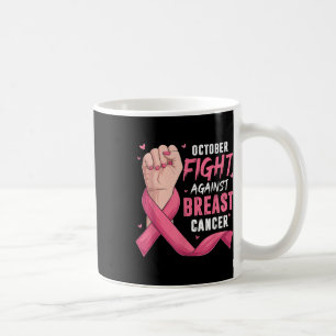 Hand October Fight Against Breast Cancer Awareness Coffee Mug