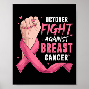 Hand October Fight Against Breast Cancer Awareness Poster