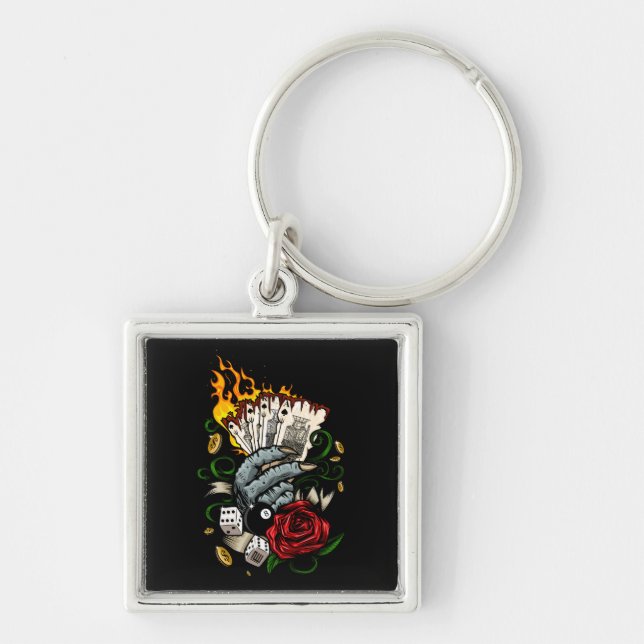 Hand Of Cards Key Ring (Front)