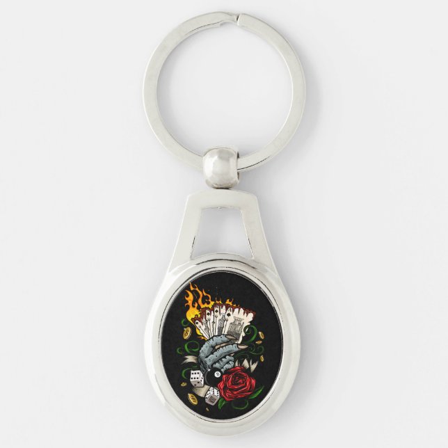 Hand Of Cards Key Ring (Front)