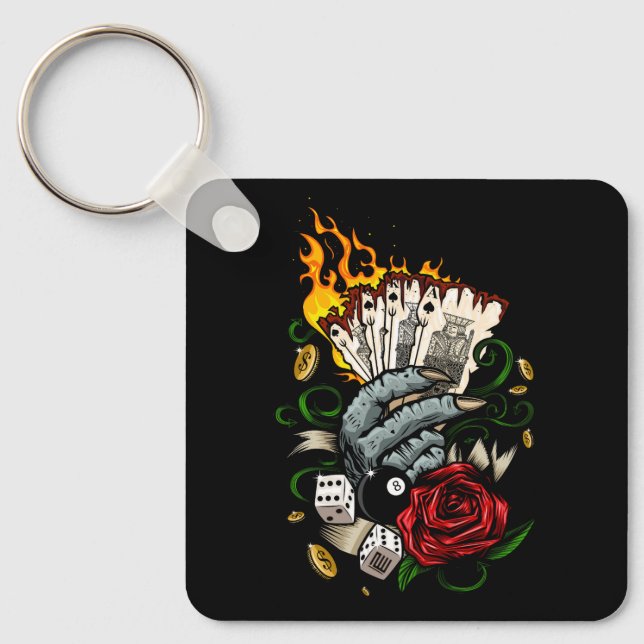 Hand Of Cards Key Ring (Front)