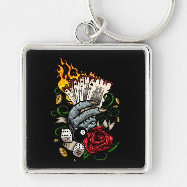Hand Of Cards Key Ring (Front)