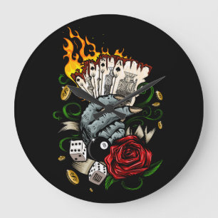 Hand Of Cards Large Clock