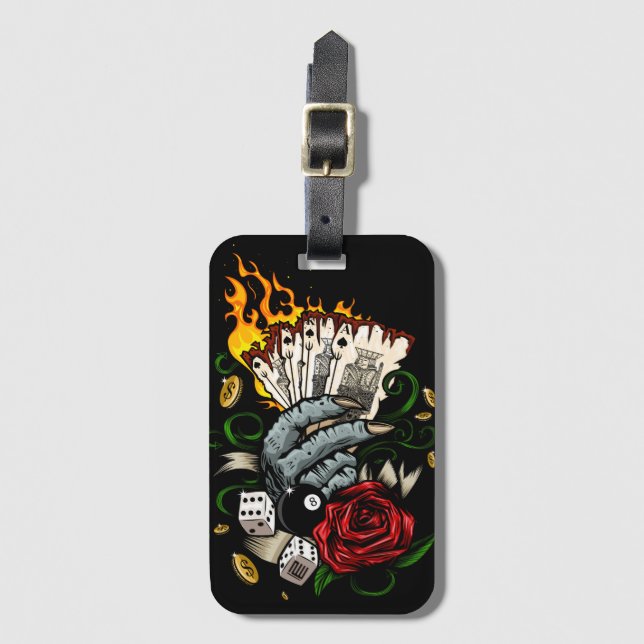 Hand Of Cards Luggage Tag (Front Vertical)