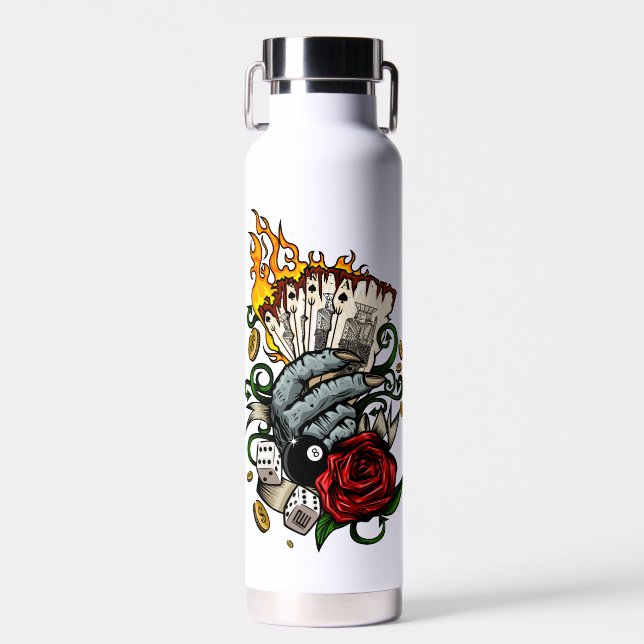 Hand Of Cards Water Bottle (Front)